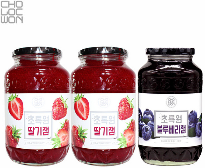 초록원 딸기잼 2개 +블루베리잼 1개 (3KG), 3kg