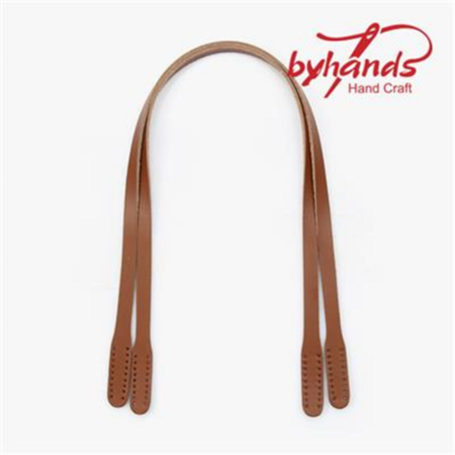 바이핸즈 내추럴 민무늬 통가죽 숄더용 가방손잡이 58cm 2종, 탄색, 1개