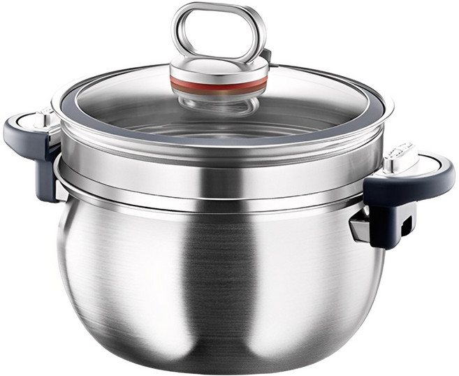 CookNest 통3중 IH 대용량 인덕션 저압냄비, 1개, 찜기, 7L