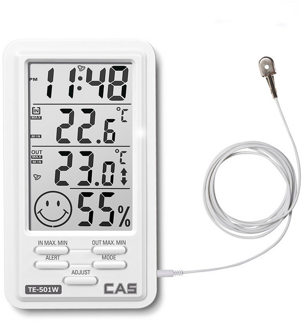 카스 디지털 온습도계 온도 습도계 TE-501W 외부센서포함, 1개