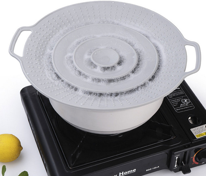 편한생활연구소 냄비 넘침방지 실리콘 가드, 1개, 그레이