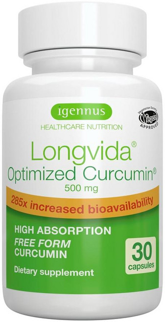 Igennus 롱비다커큐민 500mg Longvida Curcumin 회당1정, 3개, 30정