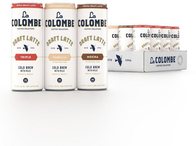 라 콜롬브 커피 드래프트 라떼 다양팩 325ml 캔 12개입 트리플 바닐라 모카 포함