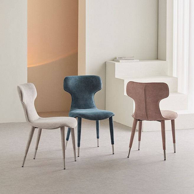 블루밍 조야 패브릭 1인 식탁 의자, 네이비, 1개