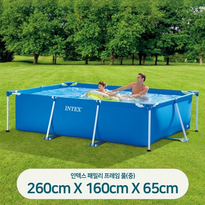 인텍스(INTEX) 패밀리프레임풀 중 / 28271 유아 어린이 미니 볼풀장 패밀리풀장 베란다 옥상 수영장 풀장, 인텍스 풀장 INTEX 패밀리 프레임풀 중형, 1개