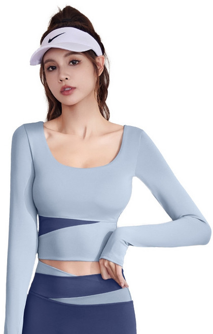 여성 긴팔 요가복 필라테스 운동복 세트+ 요가양말 증전