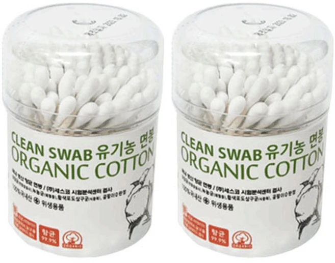 풍성 국산 항균면봉(원형) 100P /무형광/순면면봉/, 100개입, 2개 - 쿠팡