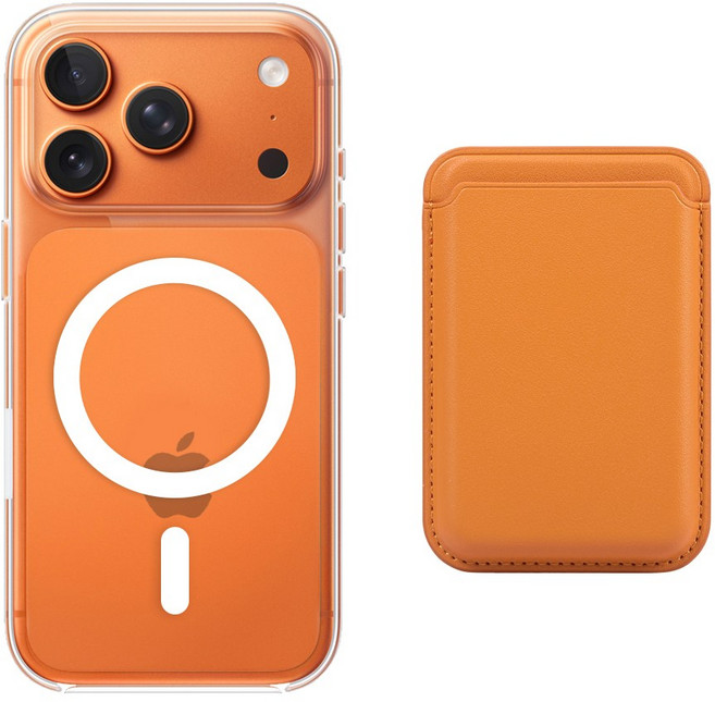 EVOL 강화자력 아이폰 맥세이프 케이스 + 가죽 카드지갑 세트