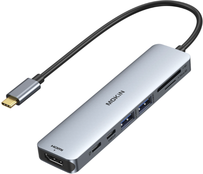 MOKIN 7合1高速多功能USB-C集線器, 銀色-7合1 USB-C HUB, 1個