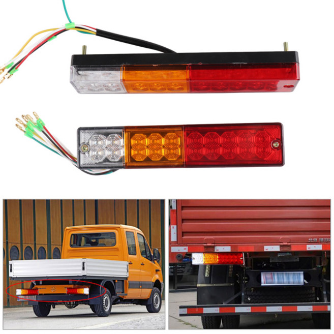 20 LED 12V/24V LED 범용 트럭 트레일러 테일 라이트 정지 후진 방향 지시등 램프 키트 유테 카라반 표시등용, [02] 24V