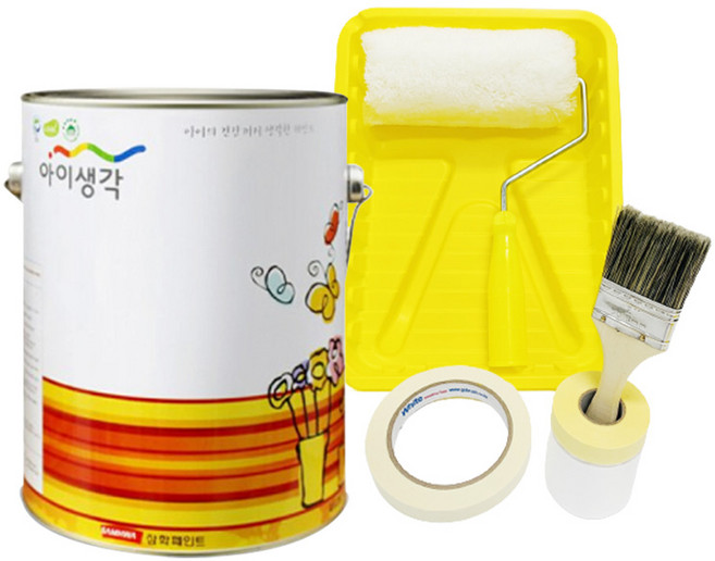 삼화 실내 베란다 방수페인트 친환경 결로방지 페인트 + 부자재 도구 세트, 1세트, 4L, 화이트