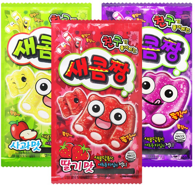새콤짱 포도+딸기+사과맛 35gx3개, 3개, 45g
