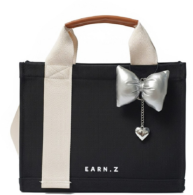 언즈 어반 리본 토트백 캔버스 숄더백 데일리 여성 가방 에코백