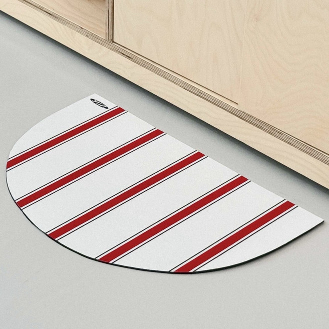 앤시오 빨아쓰는 규조토 발매트 반원형, 크림앤레드