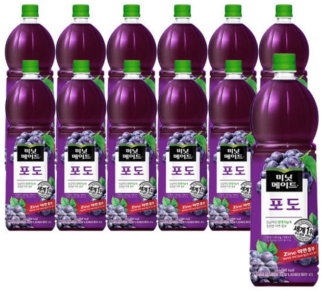 미닛메이드 포도 1.5L 12페트 (1박스), 12개