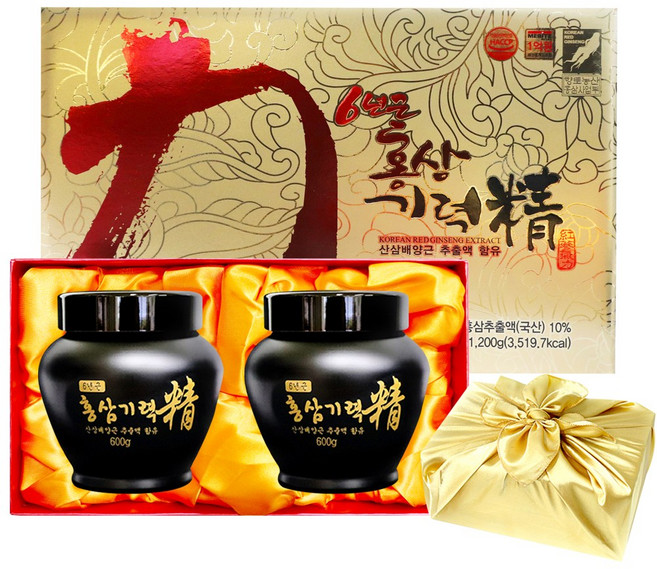설선물세트 6년근 홍삼기력정 (600gX2) 명절선물, 1.2kg, 1세트