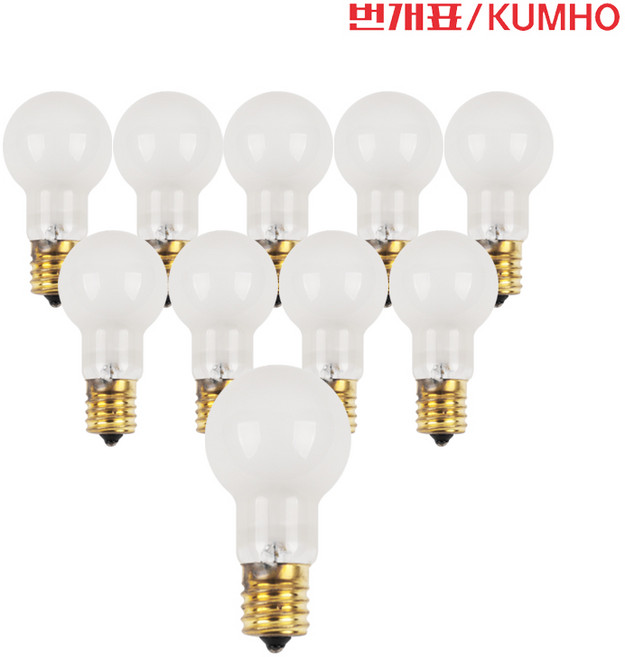 번개표 미니크립톤 전구 불투명 60W 불투명 E17 전구색 1개, 10개