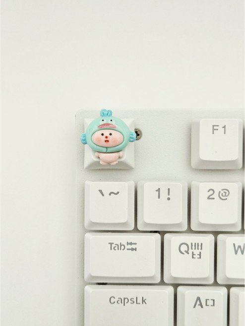 달콩 핑크루피 캐릭터 키캡, 3.한교루피, 화이트