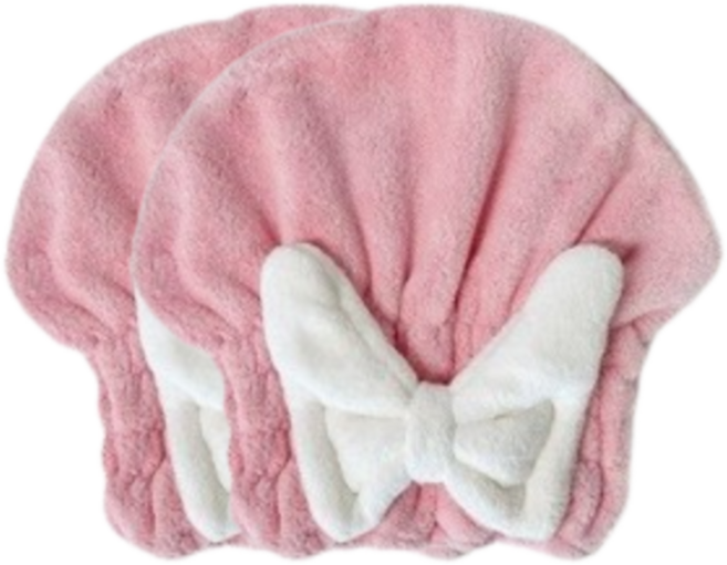 생활의정석 자연건조 극세사 드라이 헤어타올, 핑크, 2개