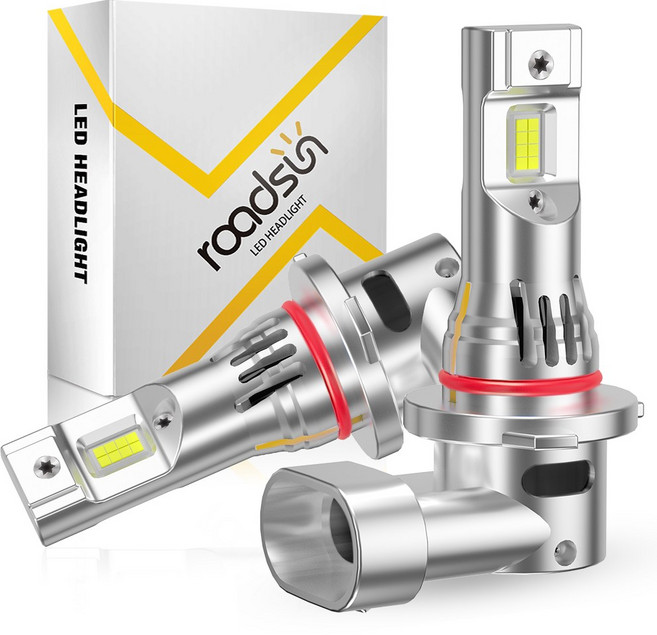 울트라 브라이트 화이트 LED 자동차 헤드라이트 6000K 고출력 주행용 전구 플러그 앤 플레이, 9005, 2개