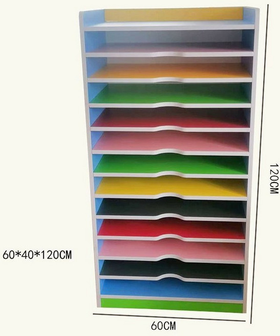 도화지 정리함 미술학원 색지 보관대 문구점 수납장, 기본 색상