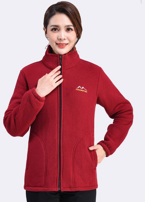 용태원 여성 봄가을 따뜻한 플리스 카디건 상의 아우터 캐주얼 빅사이즈 플리스 엄마옷 Y008-12