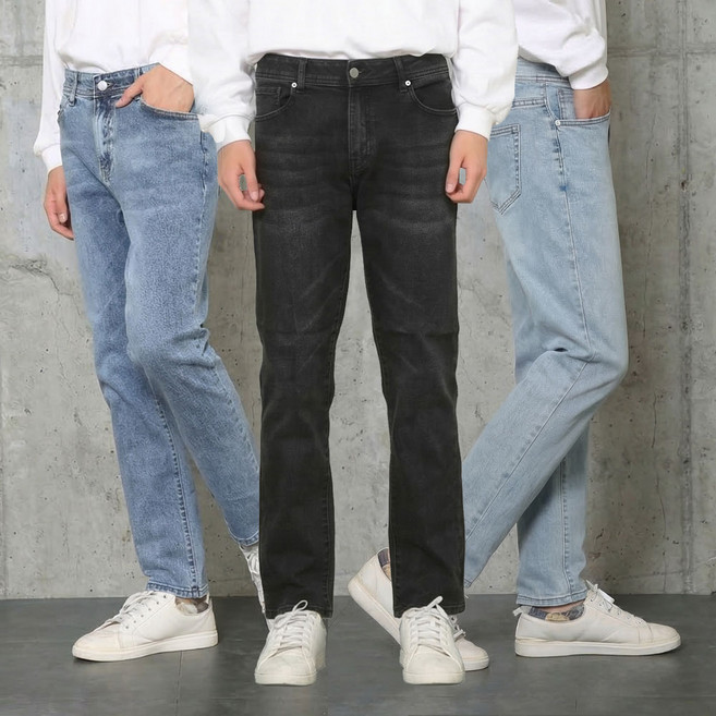 맨타운 남성청바지 빅사이즈 데일리 4컬러 스판 워싱데님