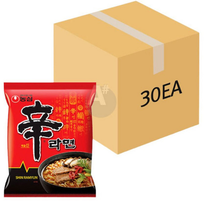 매콤한 맛으로 유명한 농심 신라면 120g 30봉지 모음 세트
