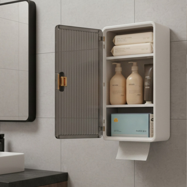 프라임픽업 무타공 화장실수납 욕실서랍장, 화이트