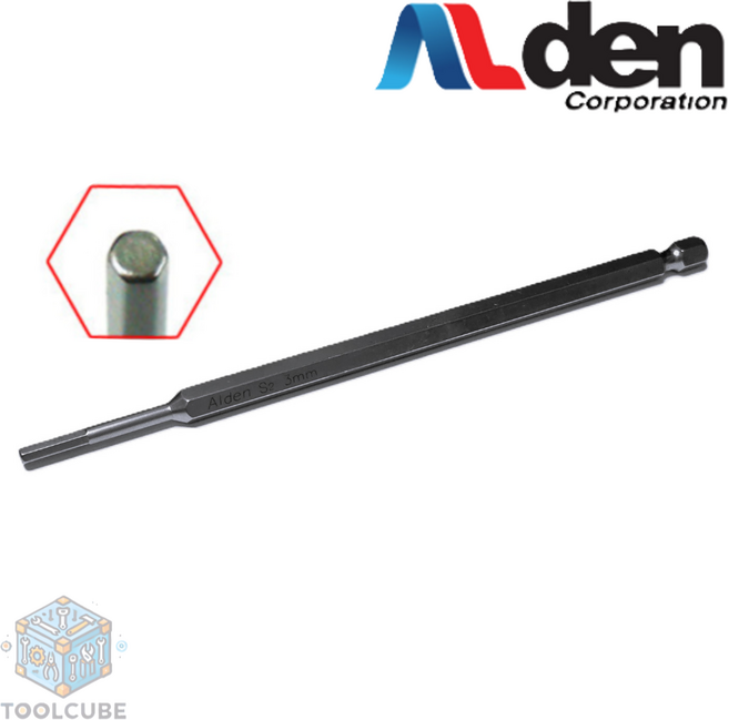 알덴 롱 육각비트렌치 3mm 150mm S2 자재 드라이버 임팩트용 비트