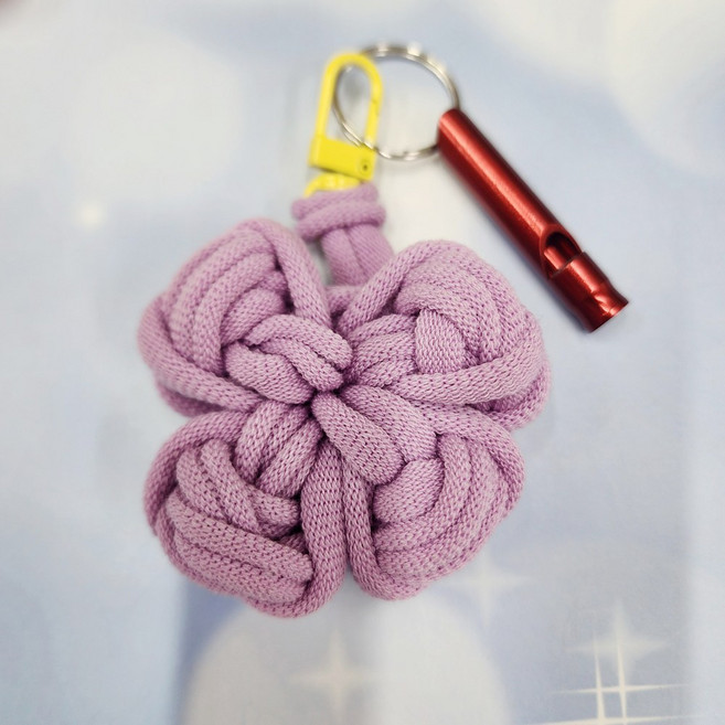 라온맘 양말목 네잎클로버 키링 호루라기 DIY 수험생 수능선물 합격선물, 1세트, 08__네잎클로버+미니 호루라기_연퍼플
