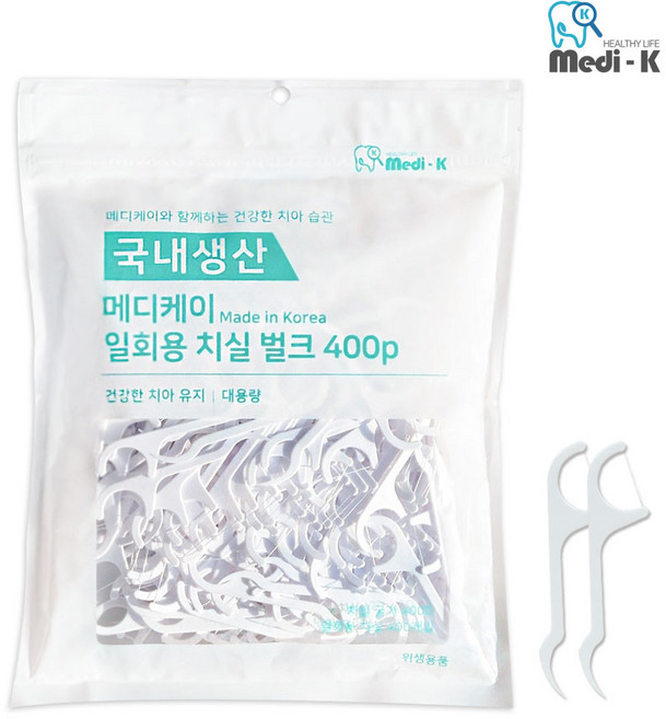 메디케이 일회용 성인 치실, 400개입, 1개