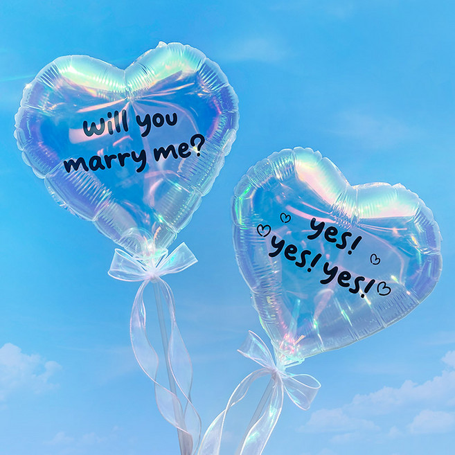 러브헌터 프로포즈 용품 소품 웨딩 촬영 셀프 윌유메리미 풍선, SET 02, 1개