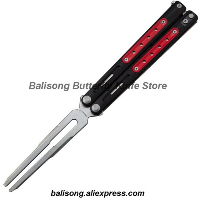연습용 발리송 Maxace-Hellcat Balisong 버터플라이 트레이너 나이프 G10/CF 핸들 TC4 라이너 부싱 시스템, 02 Black, 1개