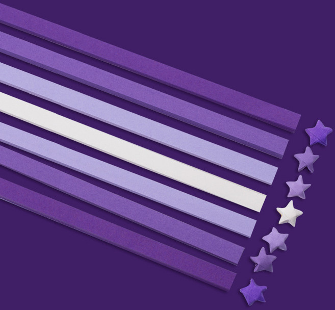 별접기 종이 그라데이션 퍼플, 540개, 4색