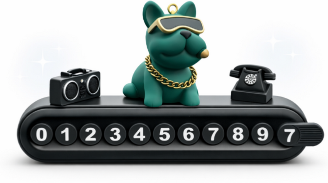 벨리아노 불독 차량용 주차번호판, 1개, 그린