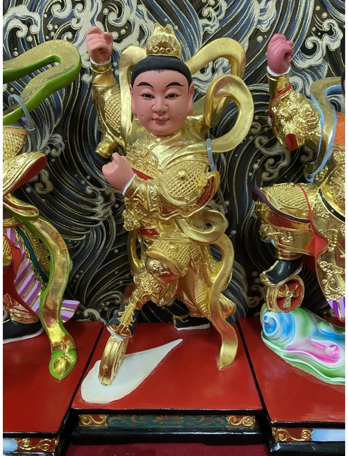 京綸 8寸8 中壇元帥 三太子 神像 精緻工藝 居家擺飾 祈福納祥 保平安, 1個, 2