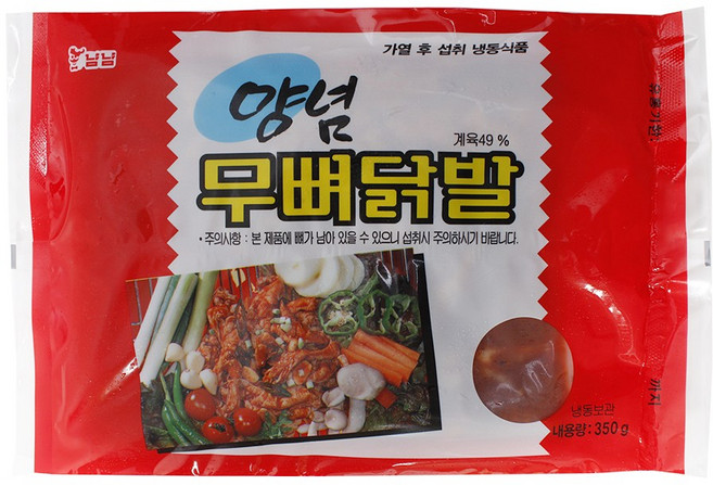 바이오푸드몰_냠냠 양념무뼈닭발, 350g, 4개