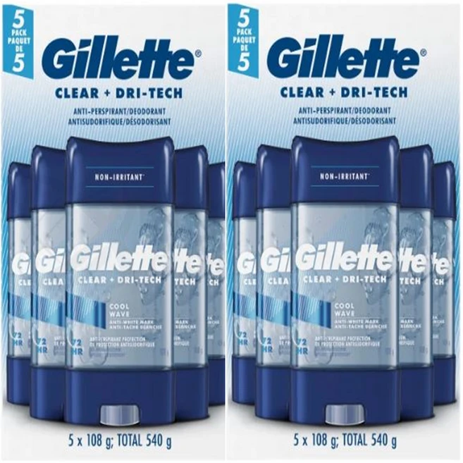 질레트 쿨웨이브 안티퍼스피런트 클리어젤 땀냄새제거 남성용 데오드란트 스틱형 시원한 지속성 대용량 코스트코, 10개, 108g - 쿠팡