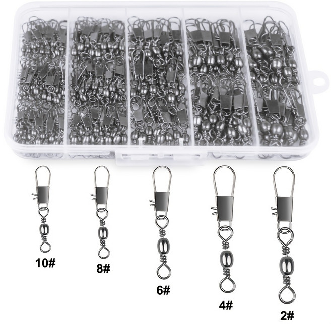 대용량 금속 B형 스냅 스위블 낚시 커넥터 50개 세트, 1세트, 50개입