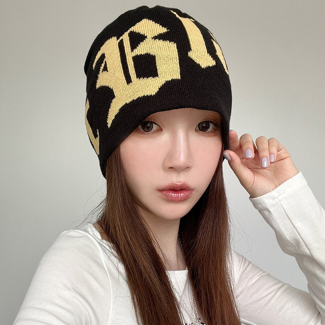 레터링 루즈핏 빅사이즈 니트 비니 봄 여름