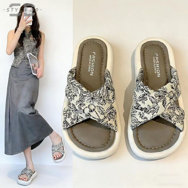 스타일닥터 여름 여성 아웃도어 패션 통 슬리퍼