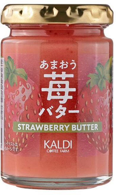 일본 KALDI 칼디 오리지널 아마오 딸기 버터 잼 스프레드, 1개, 145g