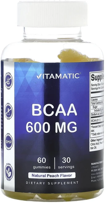 신상할인판매 Vitamatic BCAA 천연 복숭아 구미젤리 60개(구미젤리 1개당 300mg) 최저가격, VitamaticBCAA천연복숭아구미젤리60개구미젤리1, 1개 - 쿠팡