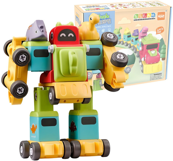 키저스 변신로봇 기차장난감, 혼합 색상, 1세트