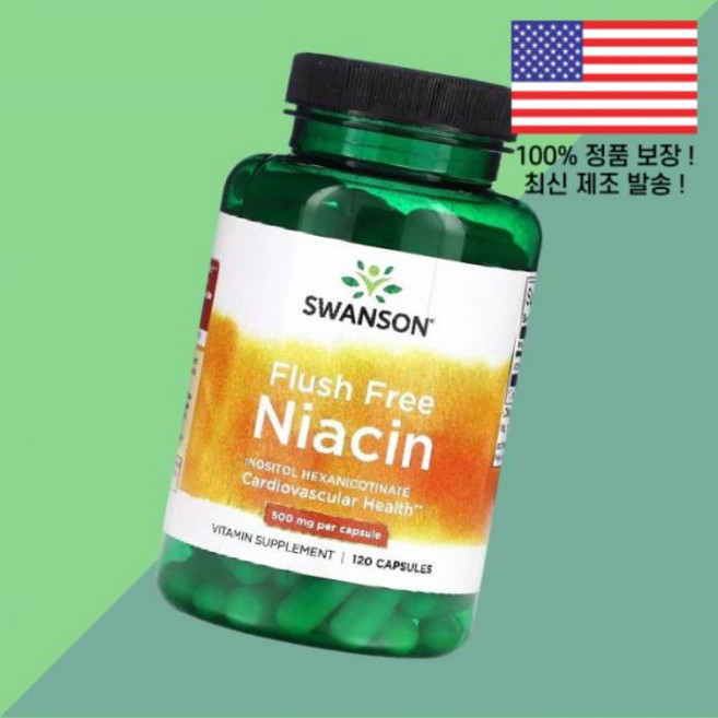 스완슨 플러시 프리 나이아신 500mg 120캡슐 Swanson Flush Free Niacin 120 Capsules, 1개