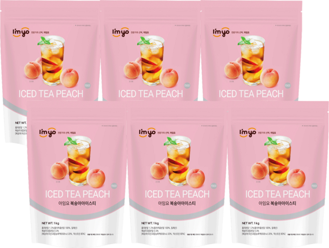아임요-복숭아아이스티1kg x6, 1kg, 1개입, 6개