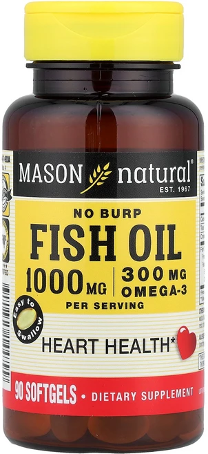 Mason Natural 트림 없음 피쉬 오일 소프트젤 90정(소프트젤 1정당 500mg) Natural (메이슨 내추럴), 1개 - 쿠팡