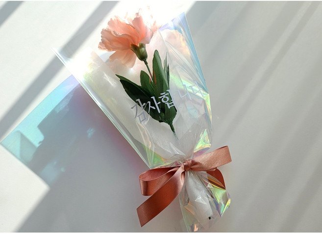 [샤랄라상점]카네이션 한송이 꽃다발 스승의날 선생님 감사합니다 선물, 1개, 피치