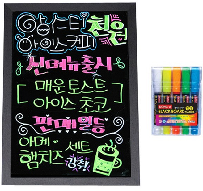 (주)대상플러스 일반 블랙보드, 5색마카